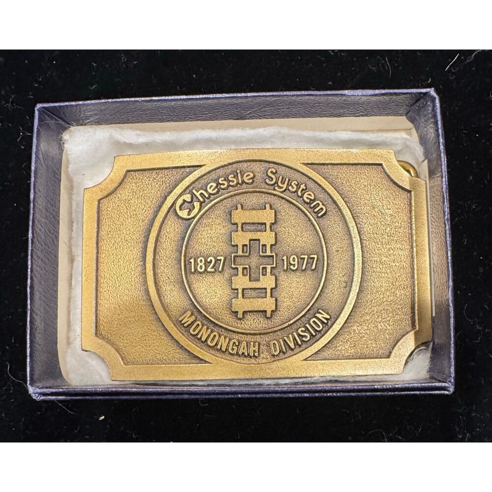 Chessie System Monongah Division 1827 1977 Brass Belt Buckle with case